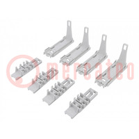 Set of mounting brackets for mounting DIN rails; L: 75mm; grey