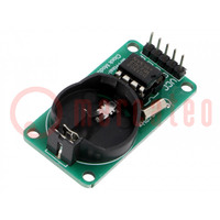 Module: RTC; DS1302; serial; 3.3÷5VDC; RTC battery,pin strips
