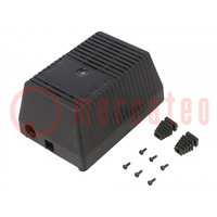 Enclosure: for power supplies; X: 97mm; Y: 137mm; Z: 67mm; ABS; black
