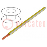 Przewód; H05V-K,LgY; linka; Cu; 0,35mm2; PVC; żółto-biały; 200m
