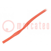 Tubo electroaislante; silicona; rojo; Øint: 2,5mm