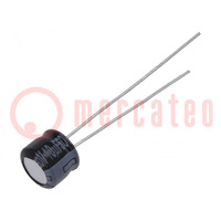 Capacitor: electrolytic; THT; 10uF; 50VDC; Ø6.3x5mm; Pitch: 2.5mm