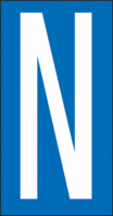 Buchstaben - N, Blau, 38 x 22 mm, Baumwoll-Vinylgewebe, Selbstklebend, B-500