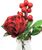 Artificial Silk Christmas Rose with Berries Arrangement - 22cm, Red