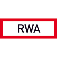 Hinweisschild für die Feuerwehr, RWA, Folie selbstklebend, 29,7 x 10,5 cm DIN 4066-D1