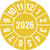 Jahresplakette mit 4-stelliger Jahreszahl, in Jahresfarbe, 500 St./Rolle, 1,5 cm Version: 26 - Prüfplakette 2026
