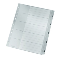 TRIEUR LEITZ EN BLANC 1-5, EN PLASTIQUE, EXTRA LARGE, GRIS 12830085
