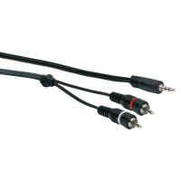 Schwaiger 3.0m 2 x RCA - 3.5mm audio kabel 3 m Zwart
