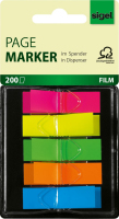Sigel HN489 marcador de página Punto de libro flexible Azul, Verde, Naranja, Rojo, Amarillo 200 pieza(s)