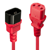 Lindy 30477 cable de transmisión Negro, Rojo 1 m C14 acoplador C13 acoplador