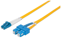 Intellinet Glasfaser LWL-Anschlusskabel, Duplex, Singlemode, LC/SC, 9/125 µm, OS2, 5 m, gelb