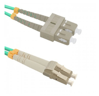 Qoltec 54348 kabel optyczny 1 m LC SC OM4 Zielony