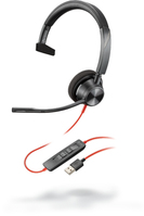 POLY Blackwire 3310 Headset Bedraad Hoofdband Kantoor/callcenter USB Type-C Zwart
