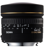 Sigma 8mm F3,5 Fish Eye Circulaire DG EX (Canon) Schwarz