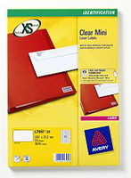 Avery L7551-25 etiqueta de impresora Transparente
