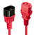 Lindy 30476 cable de transmisión Negro, Rojo 0,5 m C14 acoplador C13 acoplador