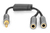 Digitus Adaptador audio de auriculares, conector macho de 3,5 mm a 2 conectores hembra de 3,5 mm