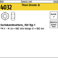 ISO 4032 Titan Grade II M 10 Ti VE=S