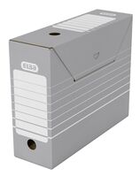 ELBA tric Archivbox, zur Archivierung und zum Transport von Ordnerfüllungen, Einstellmappen und Systemregistraturen ohne Reiter, grau/weiß, automatische Montage