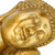 Relaxdays Buddha Figur Garten, wetterfest & frostsicher, XL Gartenbuddha ruhend, Gartenfigur, HBT: 61 x 40 x 37 cm, gold