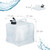 Relaxdays faltbarer Wasserkanister 4er Set, 5 l, Faltkanister mit Hahn, BPA-frei, lebensmittelecht, transparent/schwarz