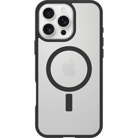 OtterBox React MagSafe Hülle für Apple iPhone 16 Pro Max, stoßfest, sturzsicher, ultraschlank, schützend, Getestet nach Militärstandard, Transparent/Schwarz
