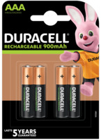 Batteria ricaricabile Duracell AAA, Micro, HR03 900 mAh, confezione da 4