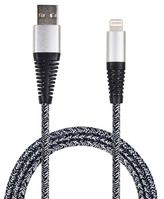 Cable de datos USB 2GO USB a Lightning nylon gris