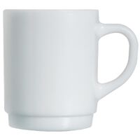 Arcoroc Opal Stackable Mugs of Porcelain Chip Resistant in White 305ml Set of 6