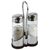 APS Salt and Pepper Cruet Set and Stand Made of Glass and Stainless Steel