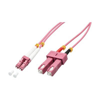 - LC-SC duplex optikai patch kábel, multimódusú OM4 50/125 µm, lila, L=2 méter