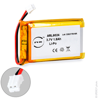 Batterie(s) Batterie Li-Po 1S1P (103450) + PCM + JST PHR2 3.7V 1800mAh