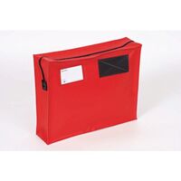 Tamper evident mailing pouches with full gusset, red, 330 x 457 x 76mm