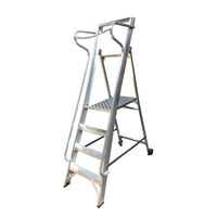 Wide tread aluminium stepladders with fully enclosed work platform