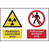 Radiation controlled area authorised persons only sign