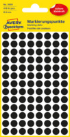 Markierungspunkte, Ø 8 mm, 4 Bogen/416 Etiketten, schwarz