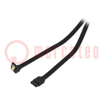 Cable: SATA; SATA plug,SATA plug angled; 0.5m; SATA III; black