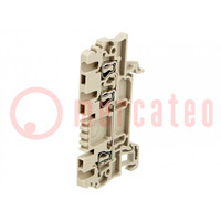 Splice terminal: rail; 1.5mm2; ways: 1; terminals: 3; beige; wemid