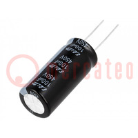 Capacitor: electrolytic; THT; 100uF; 450VDC; Ø18x40mm; Pitch: 7.5mm