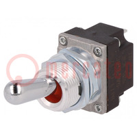 Switch: toggle; Pos: 2; SPST; (ON)-OFF; 5A/28VDC; MT; -40÷85°C; IP68