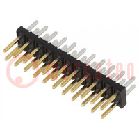 Pin header; wire-board; male; Minitek; 2mm; PIN: 22; THT; on PCBs; 2A