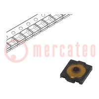 Microswitch TACT; SPST; Pos: 2; 0.02A/15VDC; SMT; none; 1.6N; 0.7mm