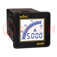 Ampermérő; digitális,panelmérő; I AC: 0÷5kA; True RMS; panelre