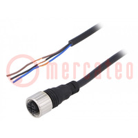 Csatlakozó kábel; M12; PIN: 3; egyenes; 5m; dugó; Szigetelés: PVC