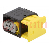 Connector: automotive; female; plug; for cable; PIN: 3; grey; IP67