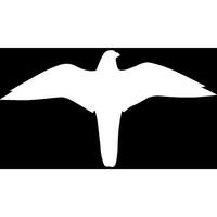 Hinweisschild für Gewerbe, weiß, Symbol -Falke-, selbstkl. Folie ,25x13cm