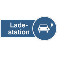 SafetyMarking Hinweisschild Ladestation E-Auto, Folie, selbstklebend 30 x 13 cm