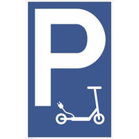 SafetyMarking Parkplatzschild Symbol: P, Symbol: E-Scooter, 40 x 60 cm, Alu