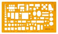 Möblierungsschablone Architekt, 1:100, orange-transparent