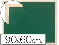 Pizarra verde lacada (90x60 cm) sin repisa y enmarcada en madera de pino de Q-Connect